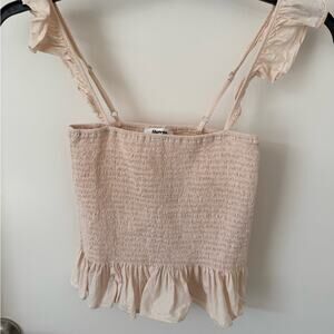 Pink Smocked Top Sz.4 Ruffle Coquette Ballet Girls Fairy Tank Crop Dainty